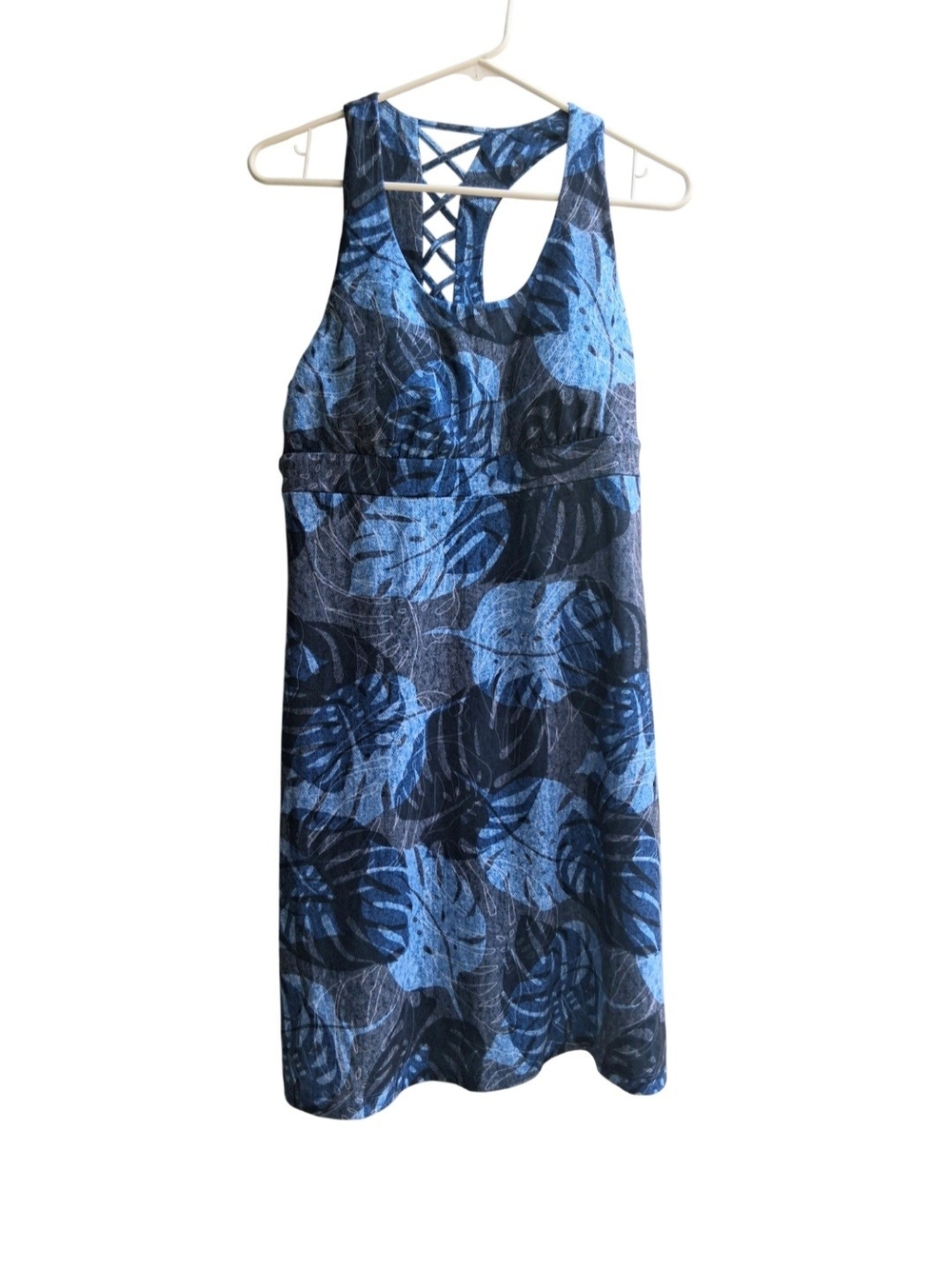 Womens ZeroXposur Blue Leaf Print Mini Dress